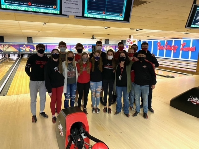 Mrs. Orht's Physics class went  on their conceptual Physics Field Trip to Bowlaway Lanes where students calculated force, power, work, velocity & momentum of bowling. Even their pregnant teacher bowled, so fun was had by us all!! Thanks to Josh & Laura for opening the bowling alley early for then!! 