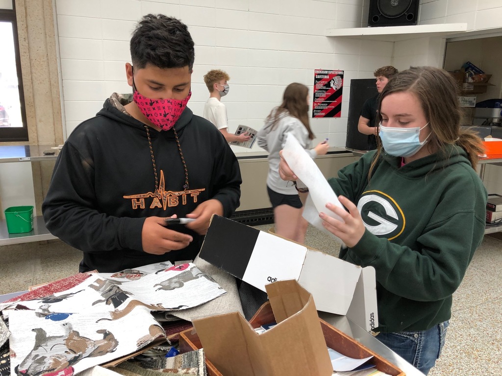 Mrs. Schmitt's Housing & Interior Design Class applied the six Elements of Design by making "Shoebox Bedrooms." The six elements are: texture, space, form, line, color, and mass. Each student group had to write up and explain how they illustrated each element.