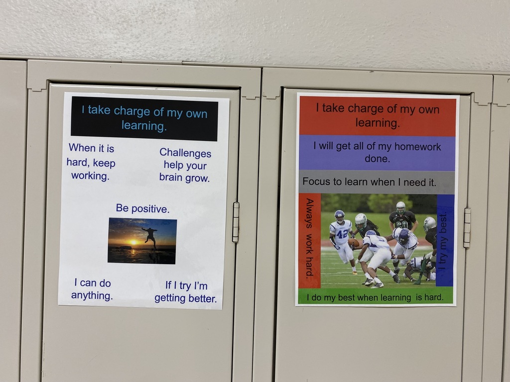 Fourth graders learned the importance of having a positive growth mindset.  They created a poster of positive messages to display on their lockers.  We are excited for parents to see them when they come to parent-teacher conferences,. 