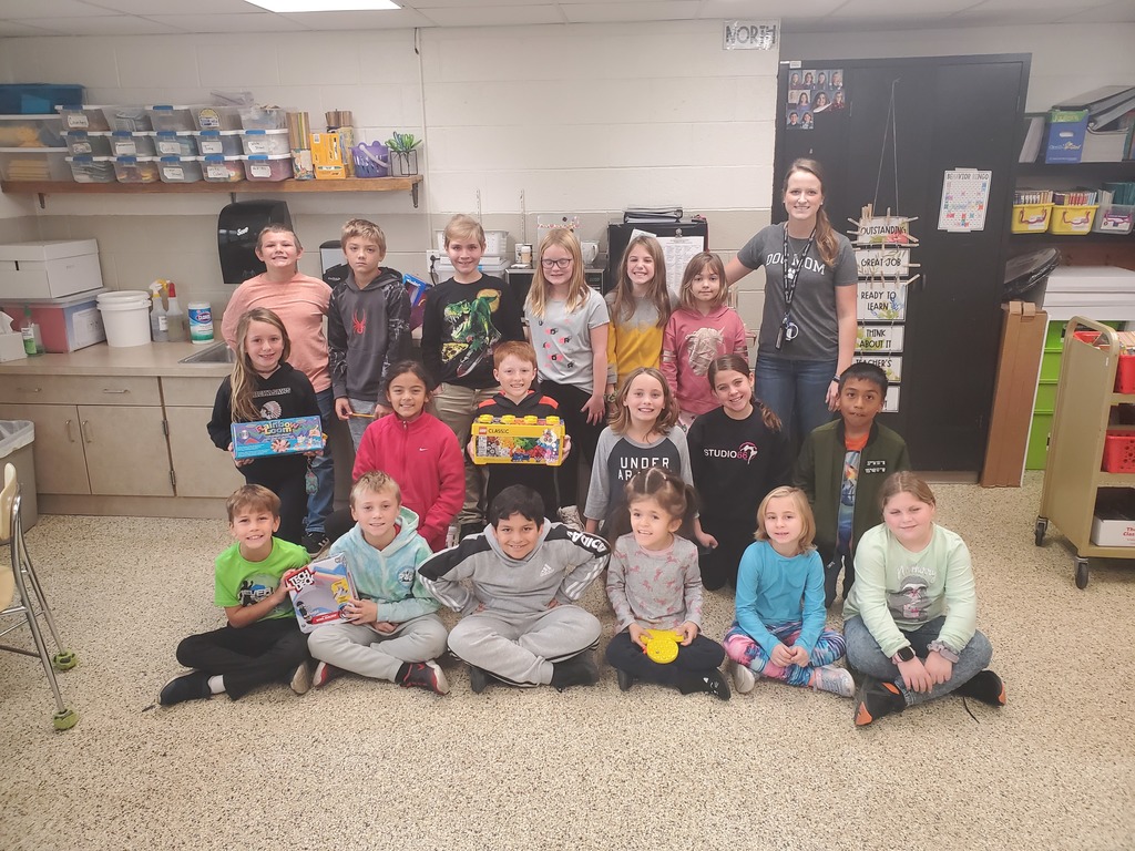 3rd Grade students were entered in a MobyMax Fact Fluency Class Rewards Competition where they had to complete 20,000 points by a set date. Students worked very hard on their addition, subtraction, multiplication and division facts and met their class reward! MobyMax gave them a $55 Amazon gift card and pictured here are the class reward items they picked!
