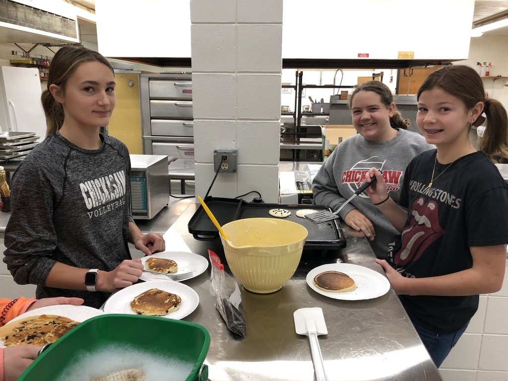 Mrs. Schmitt's 7th graders have been doing an excellent job during Middle School F.C.S. (Family & Consumer Science)!   Today was a pancake lab. Ask your 7th grader to make you breakfast at home. They have the skills to do it. 