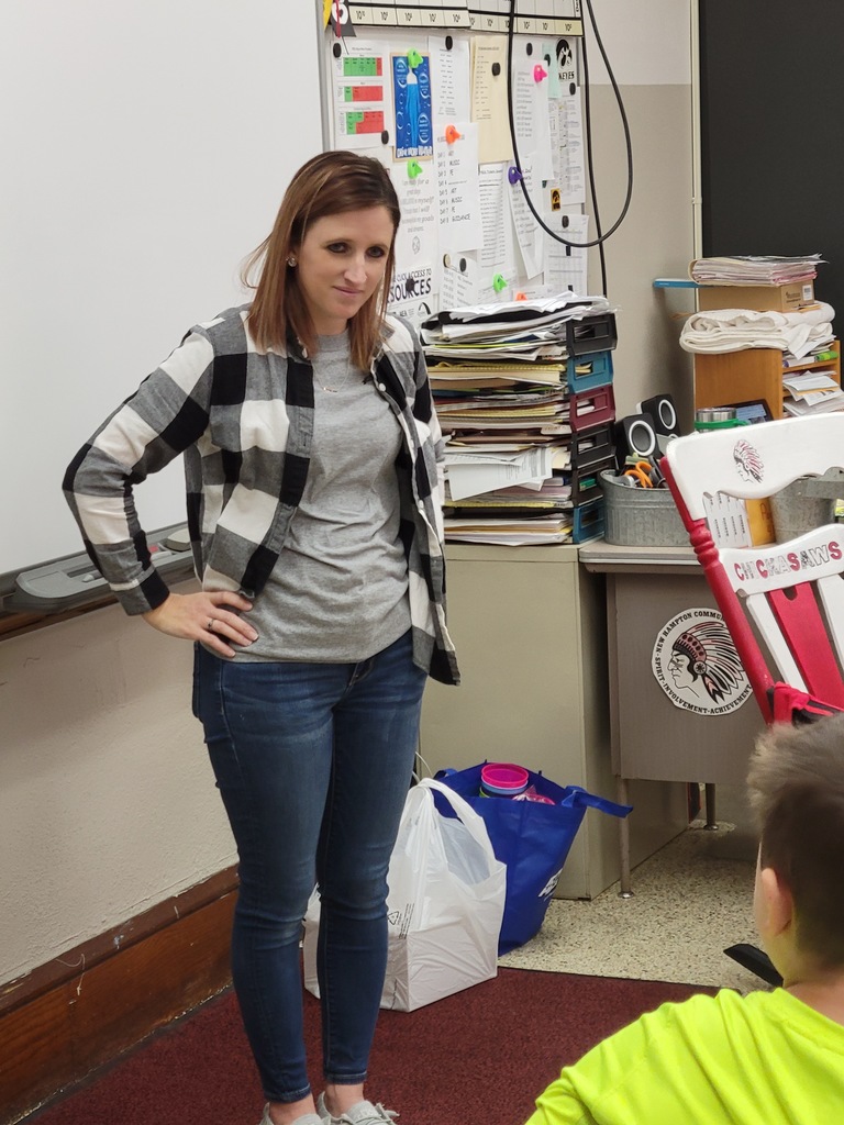 our Partner in Education. Beth Holthaus, from On Track Signs, visited Mr. Pagel's class. She shared what she does at her business. She informed the students how important math is in her business. The students were treated to cookies and a drinking glass. This was very much appreciated...we will take a tour of her business in the near future. The students are excited to learn more about the sign making business. They may also get a chance to make one later this year. Thanks to Beth for sharing her business with us. 