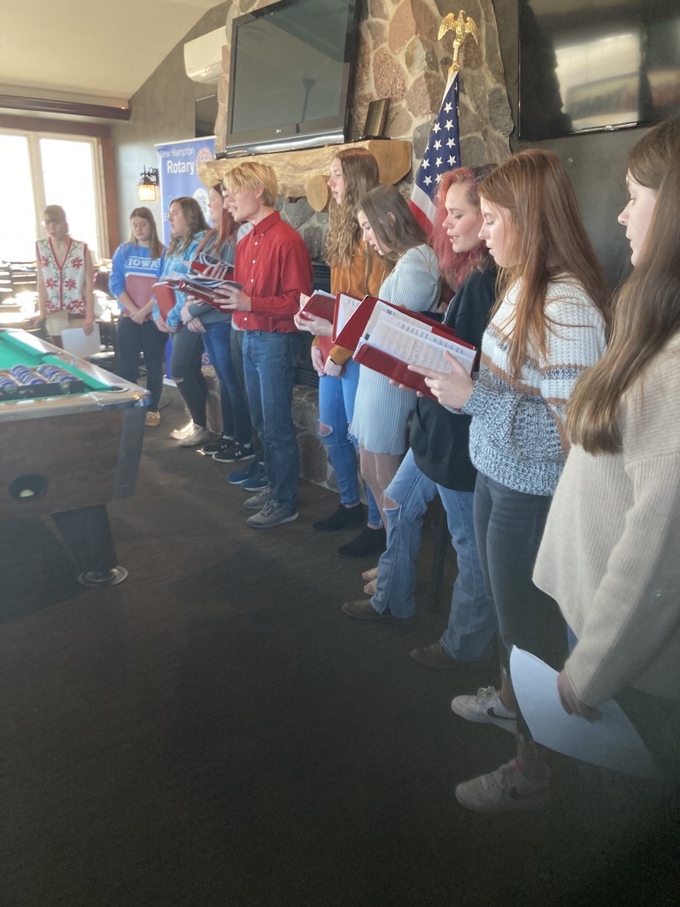 Singers from Chamber Choir went to the Rotary Club to share their music and to prepare for Area Tour which starts this weekend! 