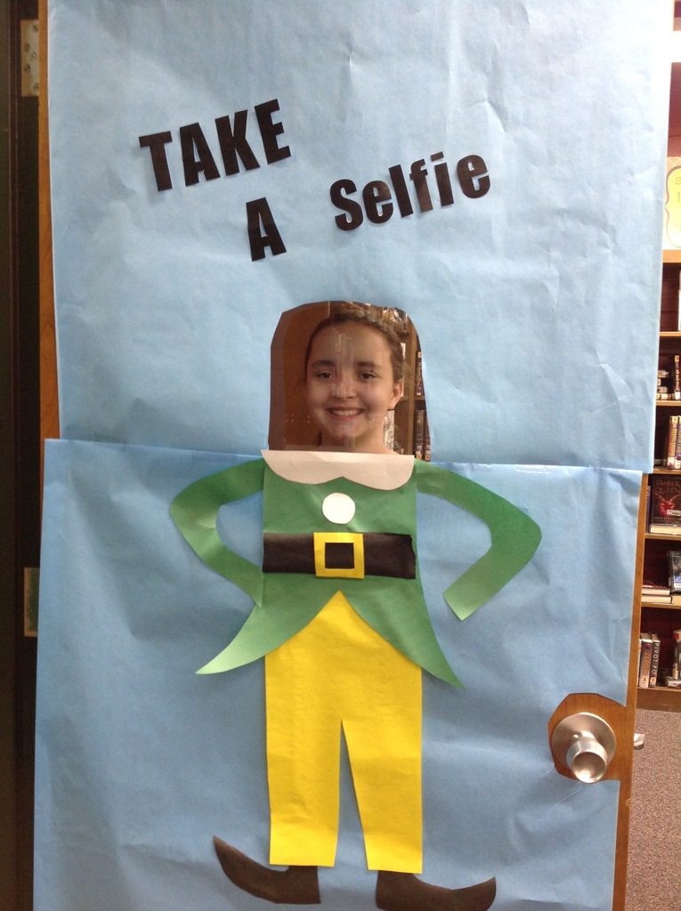 Having a lot of fun in the library with making ungly sweaters, taking selfies, and decorating the library for the holidays