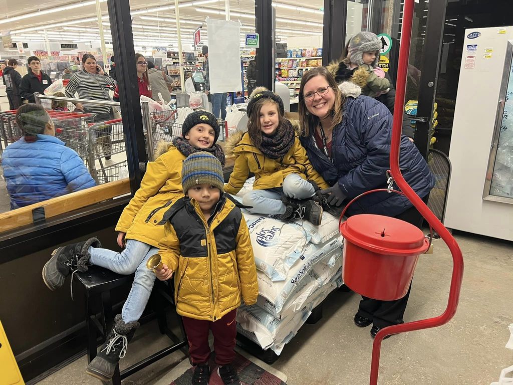 Some students helped Mrs. Eichenberger ring the bell for the Salvation Army Red Kettle Campaign last night at Fareway!