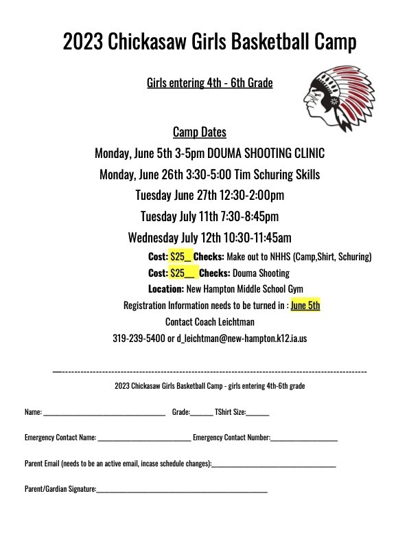 Here  is the link to the girls' summer basketball camp registration forms.   https://5il.co/1uzfx