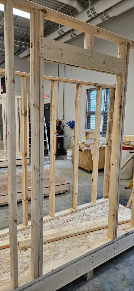 The building trades students are making great progress on the construction of the sheds.